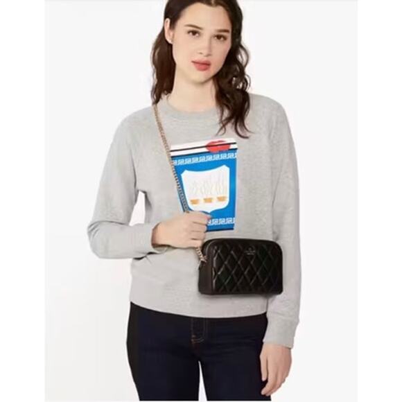 RETAIL PRICE $359 Kate Spade Quilted Leather Carey Chain Camera Bag*NWT - Picture 1 of 11